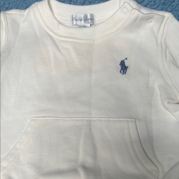 Ralph Lauren Cream Baby Set with Colorful Stripes - Picture 2 of 6